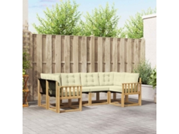 Vidaxl Conjunto De Sofás Para Exterior 6 Unid. Branco E Creme