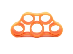 Exercitador de dedos de silicone Rebe para treinamento de força e flexibilidade, ideal para artrite e atletas, laranja.