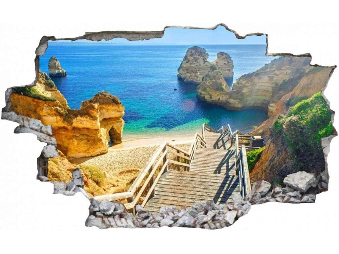 Adesivos Muraux Chemin De Plage Baie Portugal Autocollant Adesivo Mural Para Salão De Beleza Chambre Cuisine Bureau Adulto Enfant 50x70cm