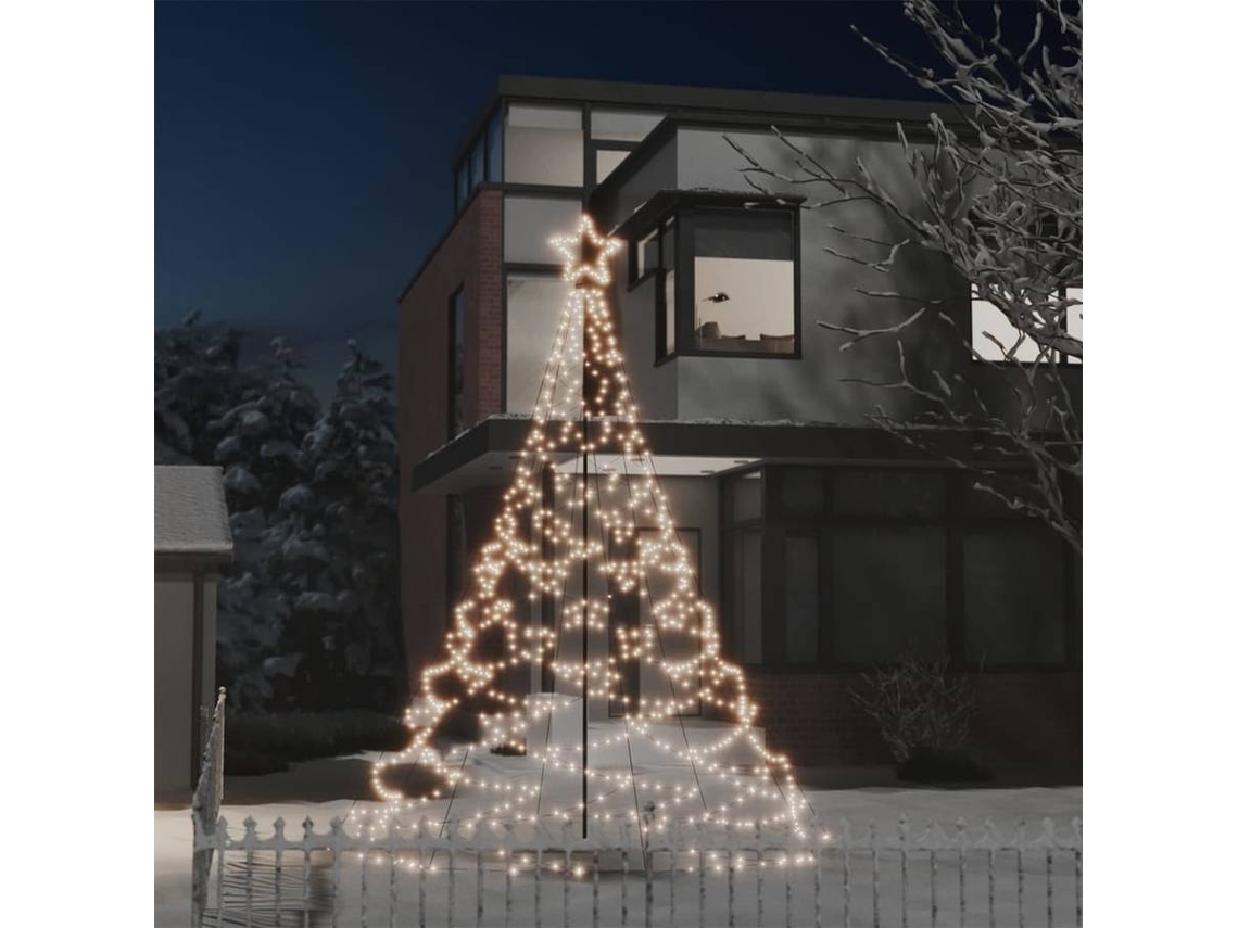vidaXL Árvore de Natal c/ poste metal 500 luzes LED 3 m branco quente | vidaXL Árvore de Natal c/ poste metal 500 luzes LED 3 m branco quente |