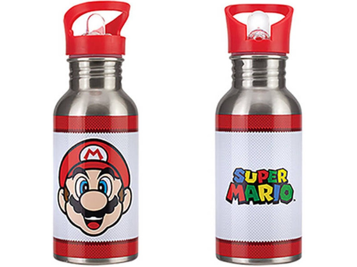 Garrafa PALADONe Super Mario Com Palinha (500 ml - Inox)