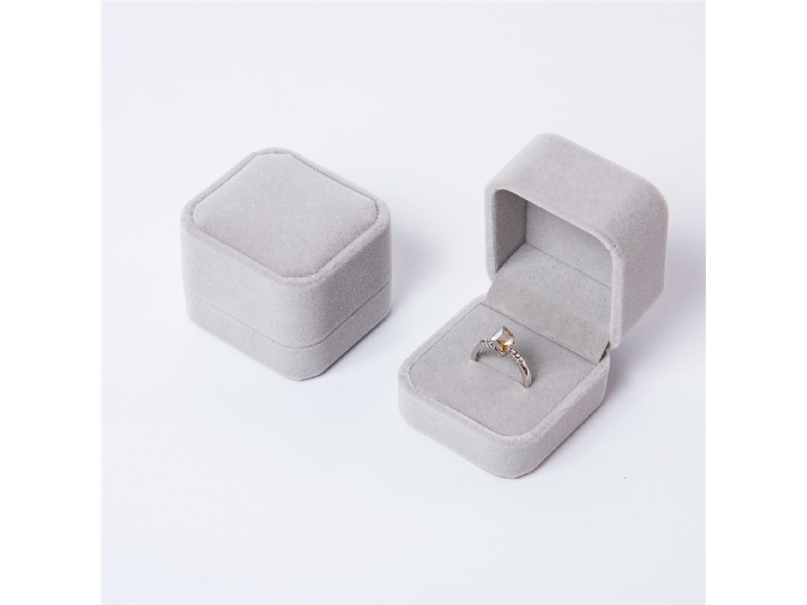 Caixa Elegante Para Anel De Noivado, Armazenamento De Joias De Veludo Premium Para Presente Romântico De Aniversário De Casamento, Caixa De Joias Vers