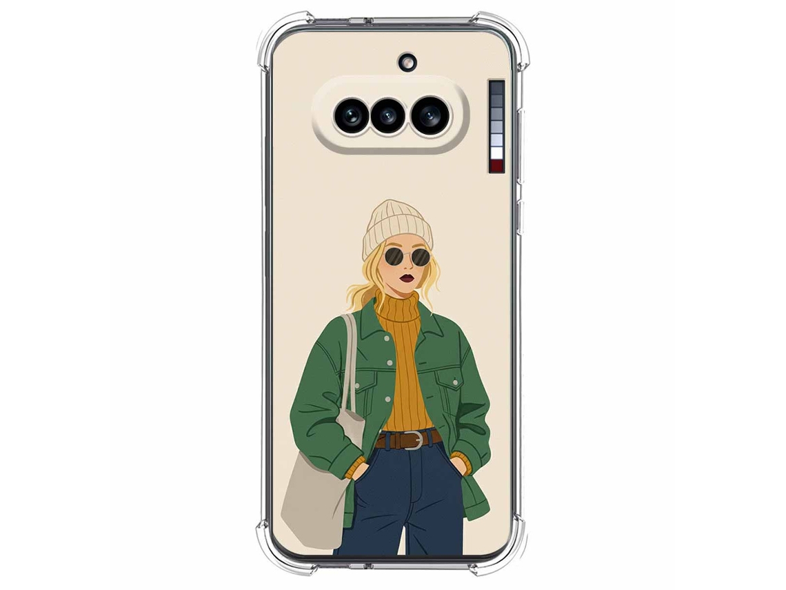 Capa Tumundosmartphone De Silicone À Prova De Choque Para Nothing Phone 4a 5g Design Feminino Com 3 Desenhos