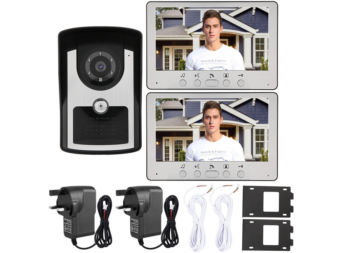 Interfone De Vídeo Com Fio De 7 Polegadas (1 Para 2, Lcd De 7 Polegadas)