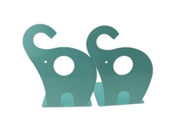 Porta Libros De Metal Antideslizante Con Diseño De Elefante Lindo Color Verde Azulado Para Escritorio
