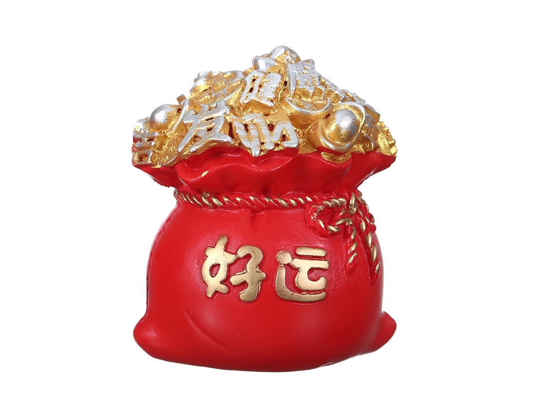 Boneco de dragão do Ano Novo com sacola da sorte, decoração de carro estilo chinês LAXISCREED