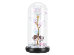Lâmpada Flor Rosa Artificial Led com Capa de Vidro