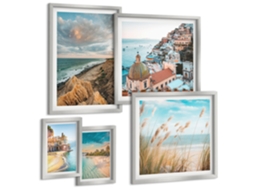 Pinturas Murais Modernas Padrões Elegantes De Mármore Moldura Prateada Imagens Para Um Quarto Infantil Espelharte (conjunto De 5 Imagens)