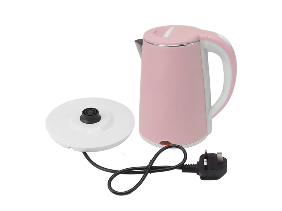 Chaleira elétrica de 2000 W e 2 L com desligamento automático e proteção contra fervura a seco, aquecedor de água com tomada de 220 V do Reino Unido.