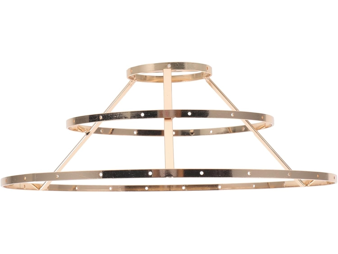 Suporte de Lâmpada de Três Níveis em Ferro Dourado de Alta Dureza, Design Retrô, Estilo Simples e Delicado. SFUSHOS