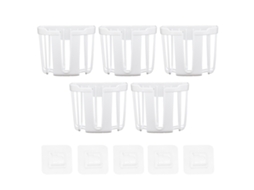5 Porta rollo de Banheiro Colado Sem Perfurar Design Hollow Plástico Branco para Banheiro Cozinha