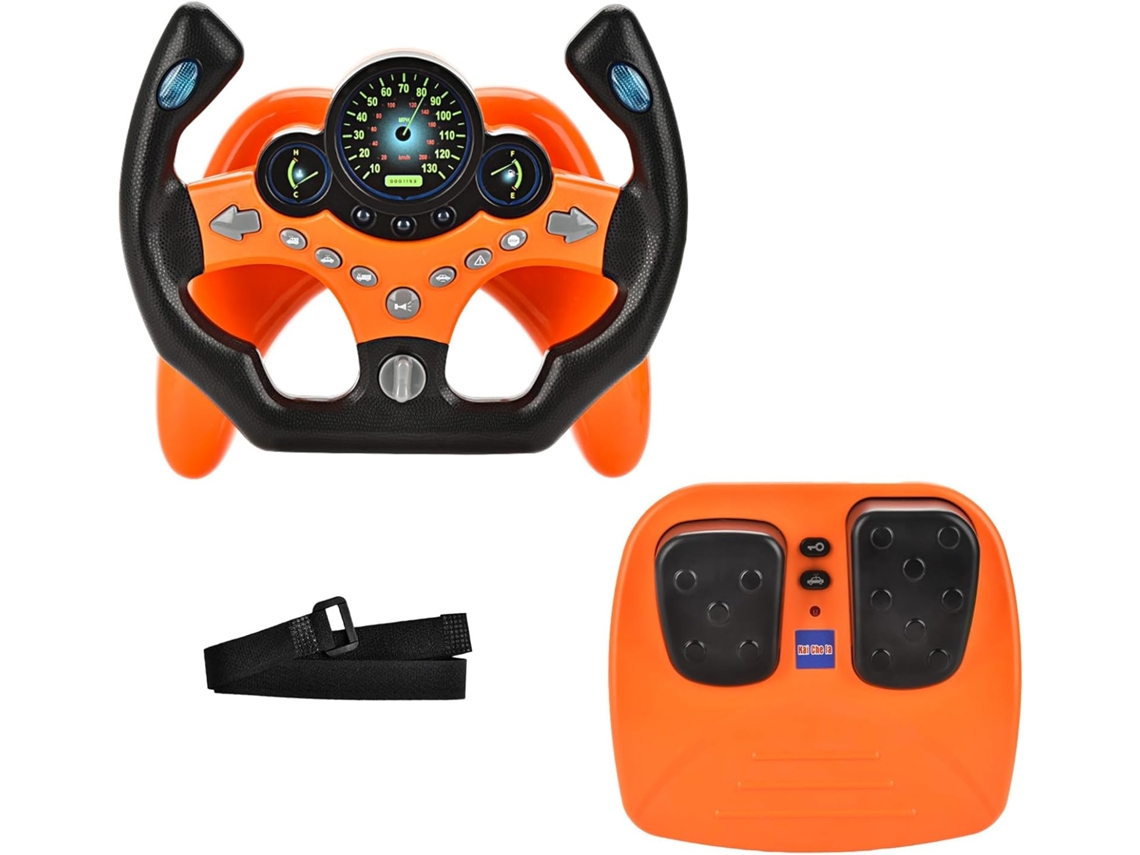 Volante Brinquedo EIFSON com Pedais de Freio e Acelerador com Luz e Som (laranja)
