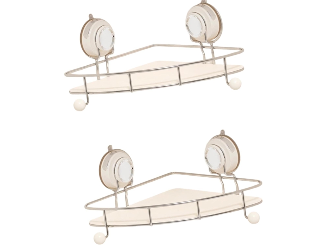 Prateleira De Parede Para Banheiro Com Design 2 Camadas, Feita Em Aço Inoxidável E Abs, Perfeita Para Espaços Pequenos