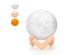 Lâmpada De Lua 3d 3 Cores Luz Noturna Led Com Base Presente De Natal Para Crianças Decor Sala 18cm