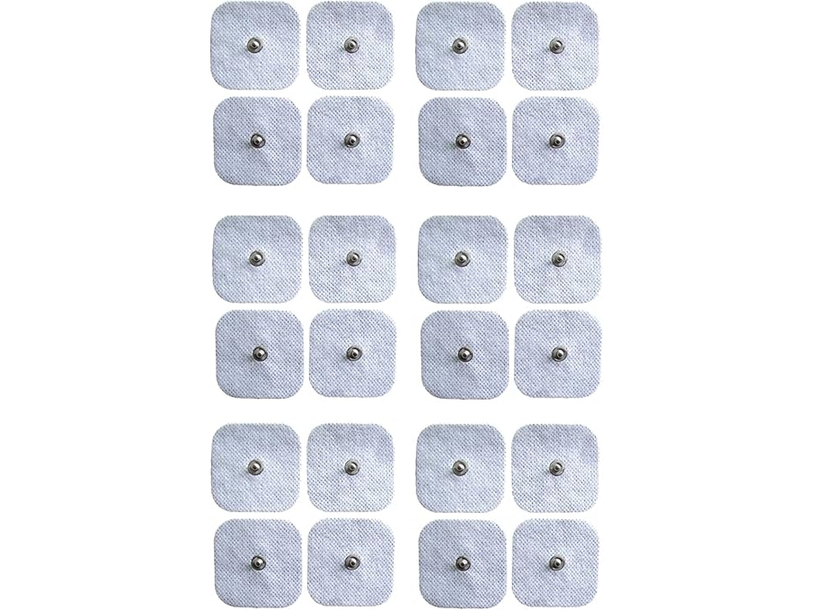 Almofadas De Eletrodo Com Encaixe Para Máquinas Tens Ems 5 X 5 Cm, Pacote Com 24 Aquaforge (quadrado)