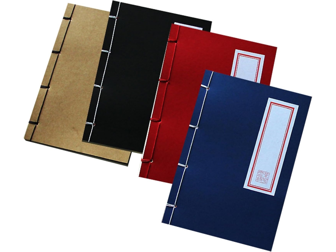 Conjunto De 4 Cadernos Vintage De Capa Dura Com Páginas Em Branco Para Escola E Escritório, Estilo Chinês.