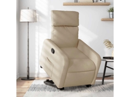 Vidaxl Poltrona Reclinável Elevatória Tecido Cor Creme