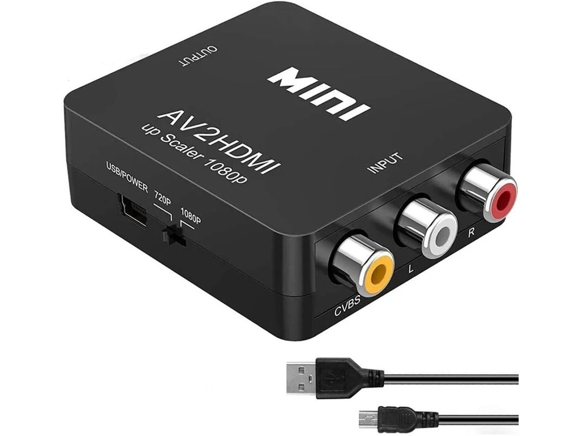 1080p Rca Av Composto Cvbs Para Hdmi Adaptador Conversor Com Cabo Usb De Alimentação Incluído Compatível Pc, Xbox/ps4, Tv, Vhs/vcr Pal/ntsc Bestvite