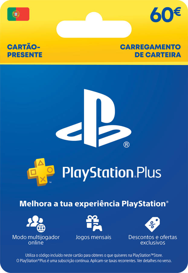 Cartão de Carregamento PlayStation Plus 60 Euros (Formato Digital)