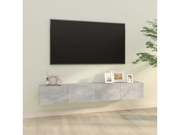 Vidaxl Móveis De Tv Parede 2pcs 100x30x30cm Madeira Cinza Cimento