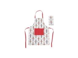 Avental Home Esprit Branco Vermelho Verde Bege 60 X 0,2 X 80 Cm (2 Unidades)