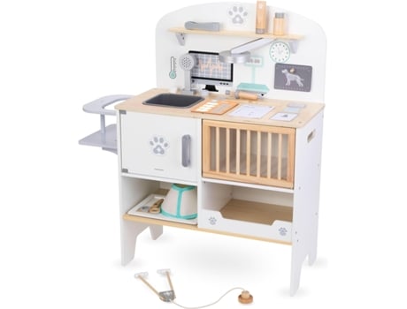 Hospital Veterinário Infantil de Madeira Medicamentos Raios X Acessórios Médicos Cartão Médico Colar Médico Brinquedos de Imitação MAMABRUM