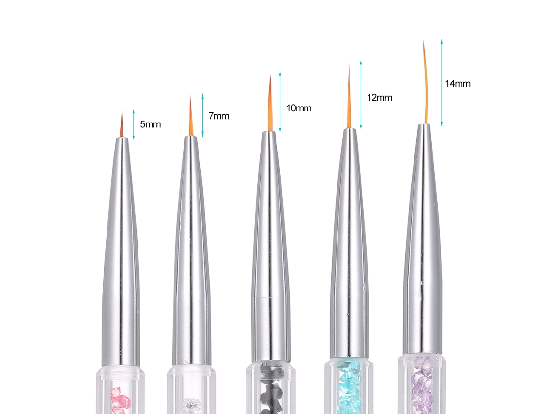 5 Pcs Lápiz De Arte Para Uñas Uv Gel Pincel De Pintura Punto Dibujo Diseño 5/7/9/11/13mm
