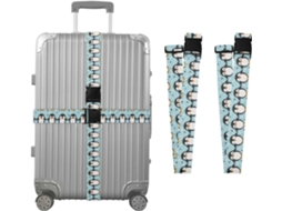 Conjunto De 2 Cintas Bagagem Com Pinguins Felizes Em Formato Coração, Ideais Para Malas De Viagem Cintas Ajustáveis E