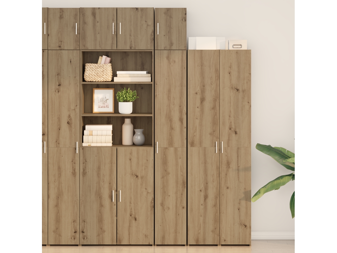 Armario Slim Oak, hecho a mano, 30 x 42,5 x 225 cm, madera de ingeniería