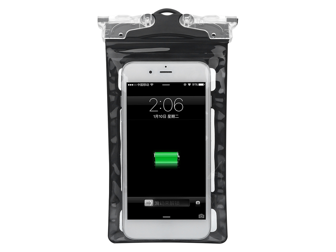 Saco Impermeável para Celular até 6,2 polegadas, Preto EOOCOO (com Sibilos de Salvamento)
