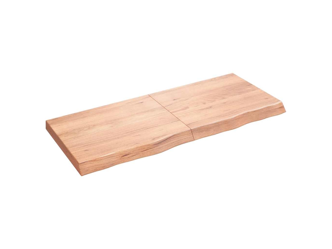 Vidaxl Tampo De Mesa 120x50x(2-6) Cm Carvalho Tratado Castanho-claro