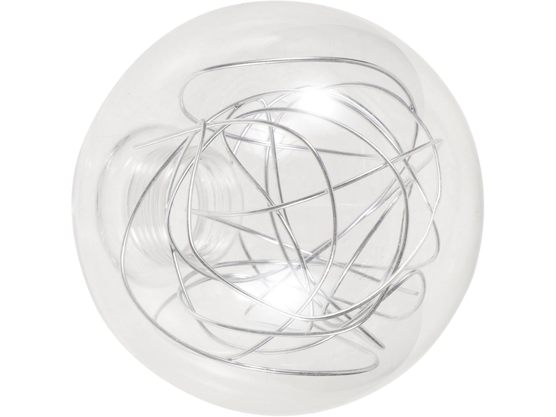 Lustre Moderno Decorativo em Formato de Globo, com Estrutura em Vidro Transparente e Fio de Alumínio. SFUSHOS