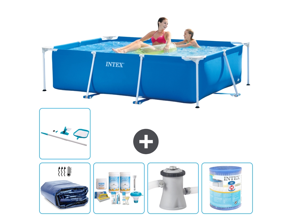 Intex Piscina Com Estrutura Retangular - 220x150x60 Cm - 6-peças S30008