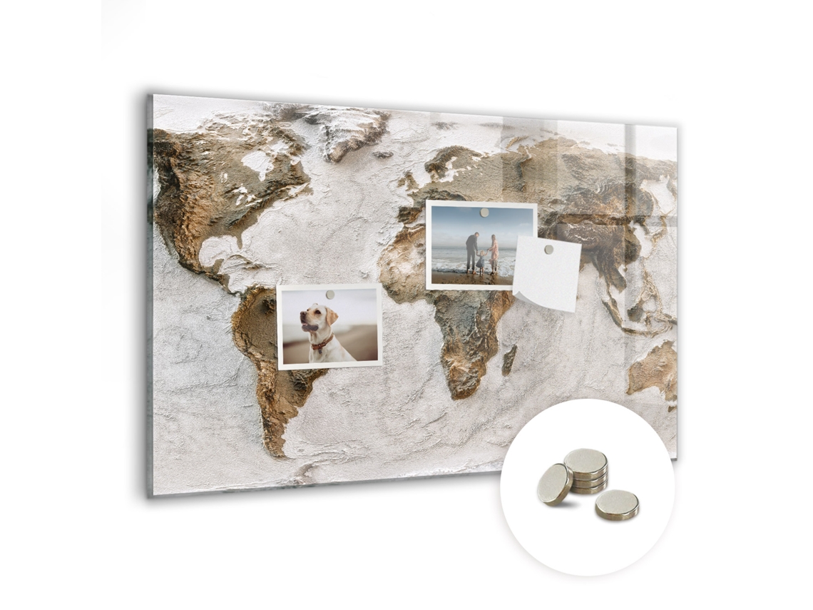 Quadro Magnético Mapa Mundo Antigo Para A Cozinha Espelharte (60x40 Cm)