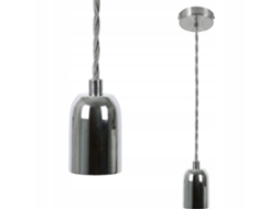 Prata Metal Pingente Luz Diam.10Cm Vintage E27 Tomada com Cabo Industrial Edison de 1 3M com Dossel de Montagem no Teto NETTLIFE