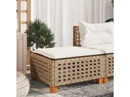 Vidaxl Banco De Jardim Com Almofada 63,5x56x32 Cm Vime Pe Bege