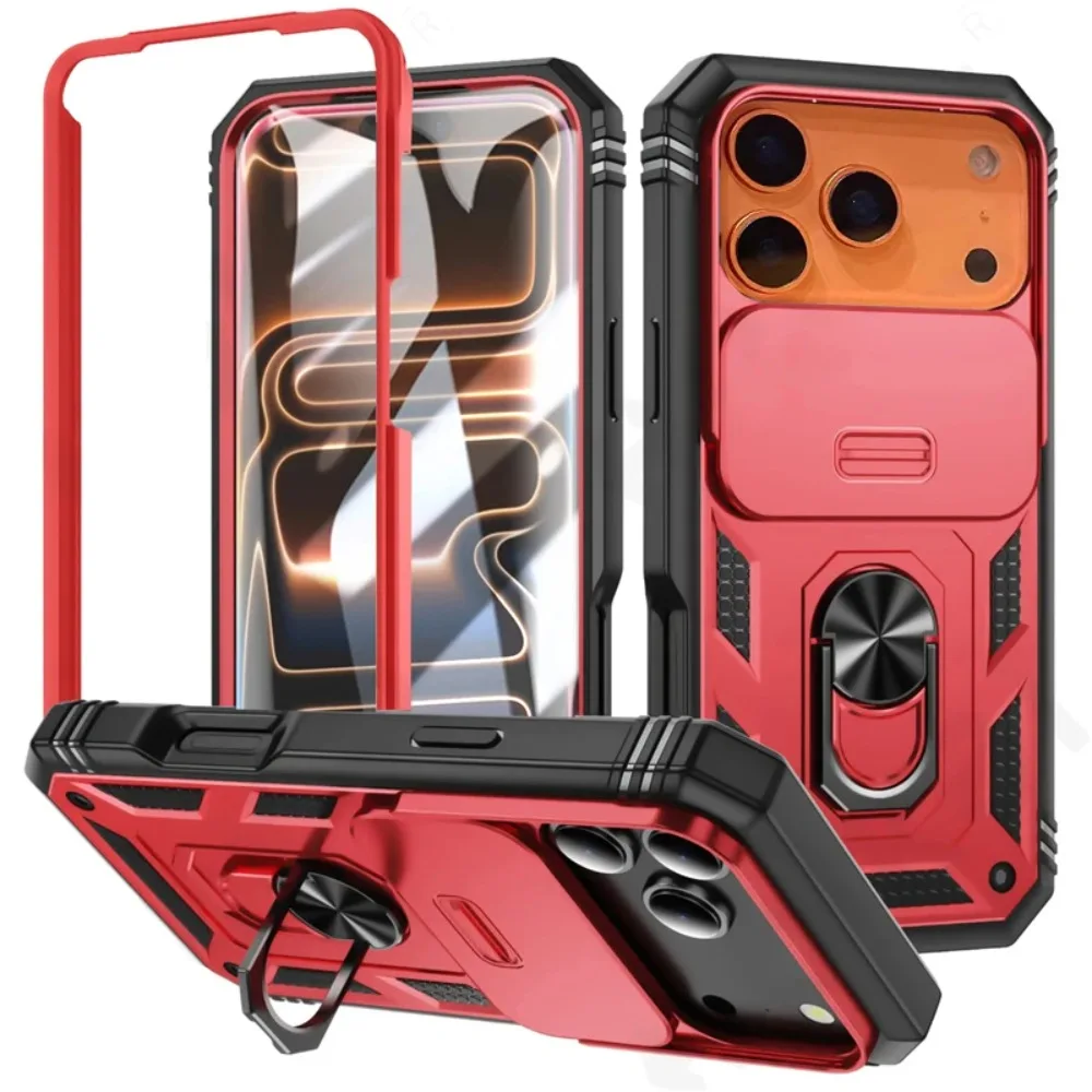 (vermelho, Para Iphone 17 Pro) Suporte Magnético Giratório 360° Para Carro, Capa Protetora Deslizante Para Câmera Resistente A Quedas De Nível Militar