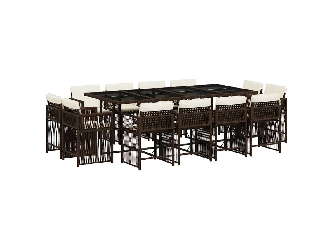 Garden Dining Set, Garden Dining Sets Vidaxl Marrom Rattan / Vime (n/a)