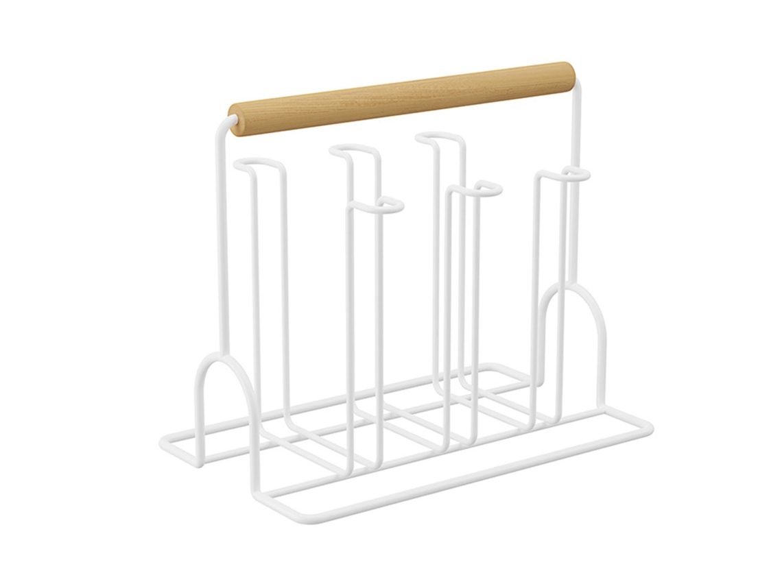 Rack de Secagem de Copos Branco S/MARCA com Mangueira de Madeira