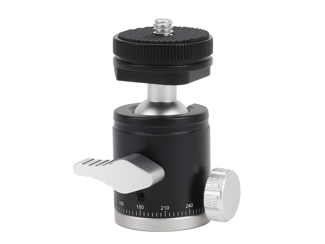 Mini Ball Head Aluminum Alloy 360 Degree Rotatable Camera Tripod Ball Head With 1/4 Inch Screw Cold Shoe Mount For Phone Holder LAXISCREED