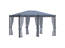 Vidaxl Gazebo Com Proteções Em Rede 3x4 M Aço Antracite