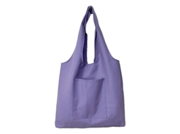 Bolsa De Lona Liso Para Mano O Hombro Mujer Estilo Literario Grande Capacidad Para Estudiantes Viajes Diarios Morado