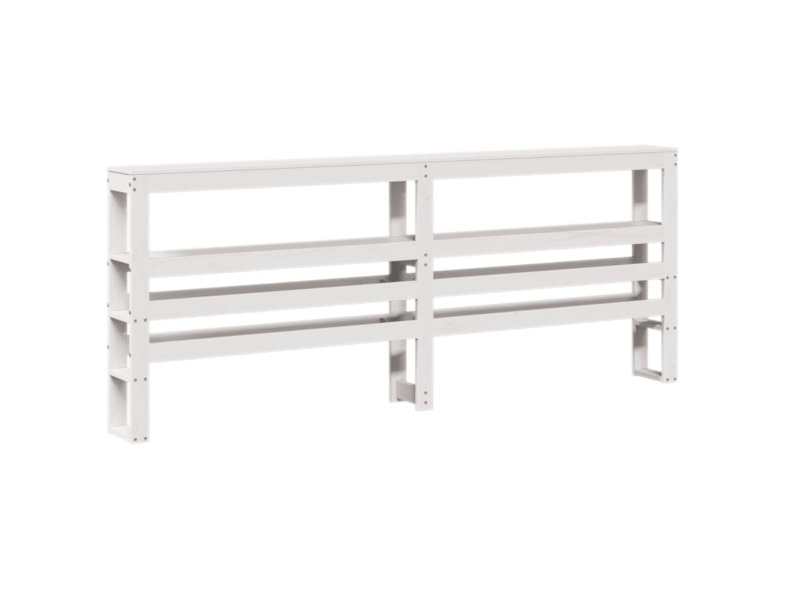 Cabeceira com Prateleiras 180 cm Madeira de Pinho Maciça Branco MAISON EXCLUSIVE