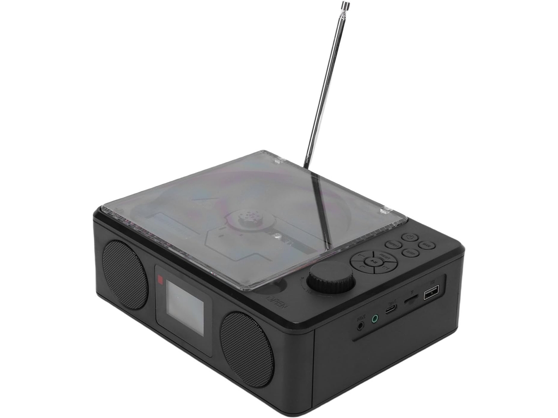 Leitor Cd Portátil Jectse, Com Bluetooth, Controle Remoto, Temporizador E Rádio Fm, Ideal Para Casa E
