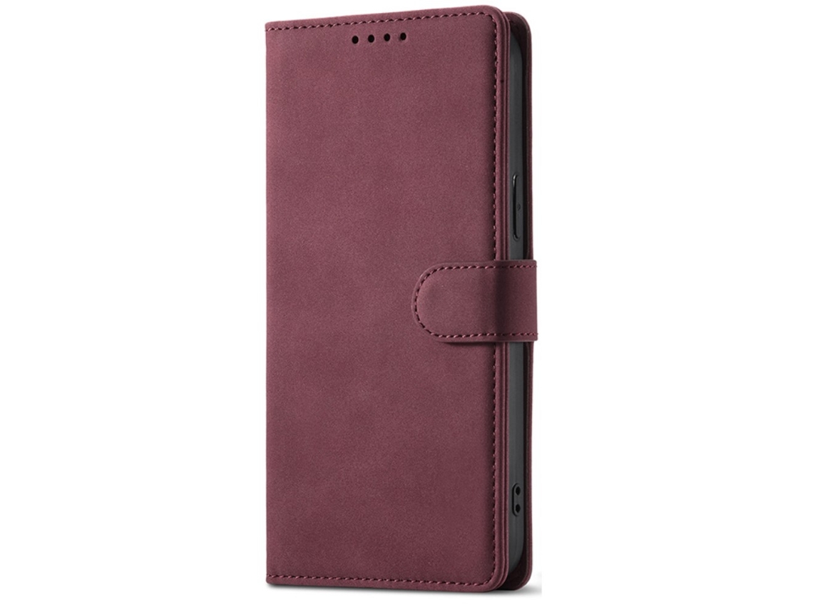 Capa Bloqueio Rfid Para Iphone 15 Pele Sintética Vermelho