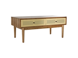 Mesa de Centro em Rattan Marrom AQUANDRA HOUSE LIVING
