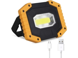 Refletor Led De Trabalho 30w Recarregável 3 Modos