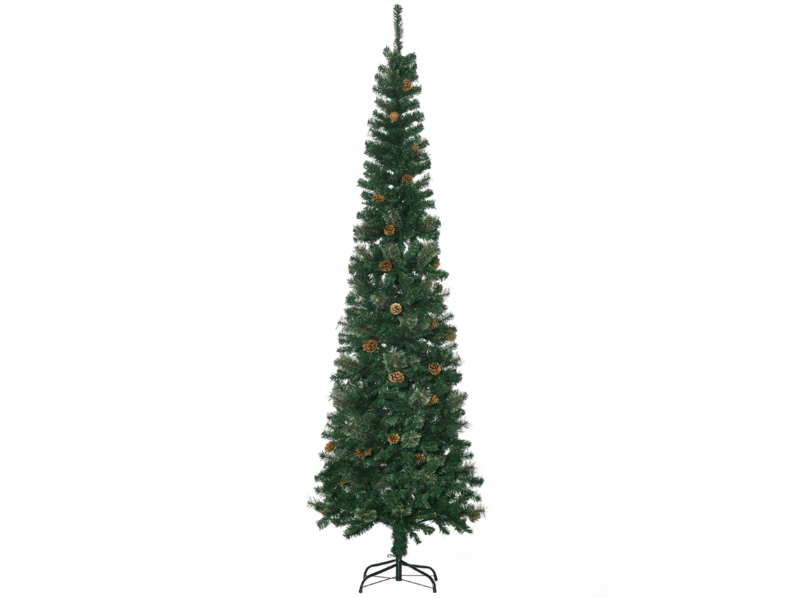 Árvore de Natal Artificial, 225cm, com 706 ramos, base dobrável, verde