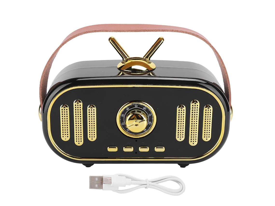 Altifalante Portátil Retro Bluetooth Sem Fio Reprodutor De Música