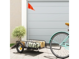 Vidaxl Reboque Para Bicicleta 122x53x31 Cm Ferro Preto